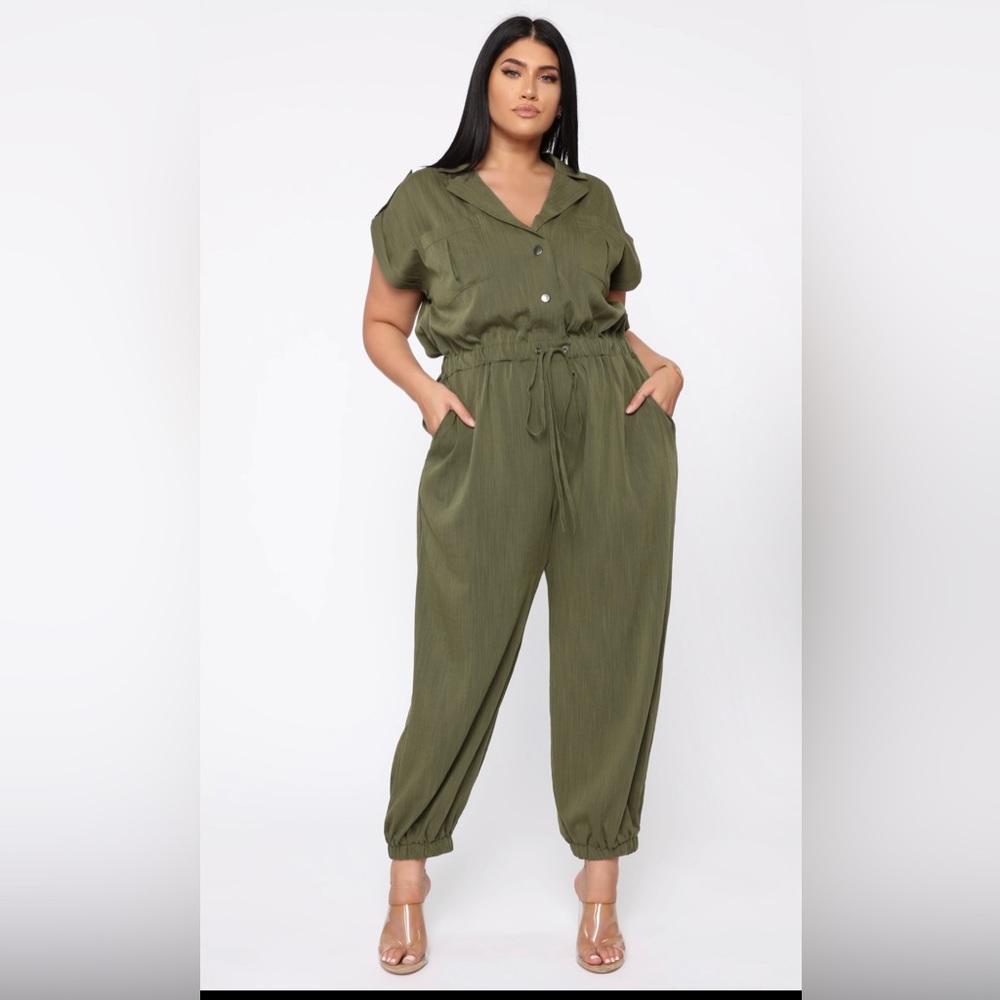 Fashion Nova Olive Jumpsuit